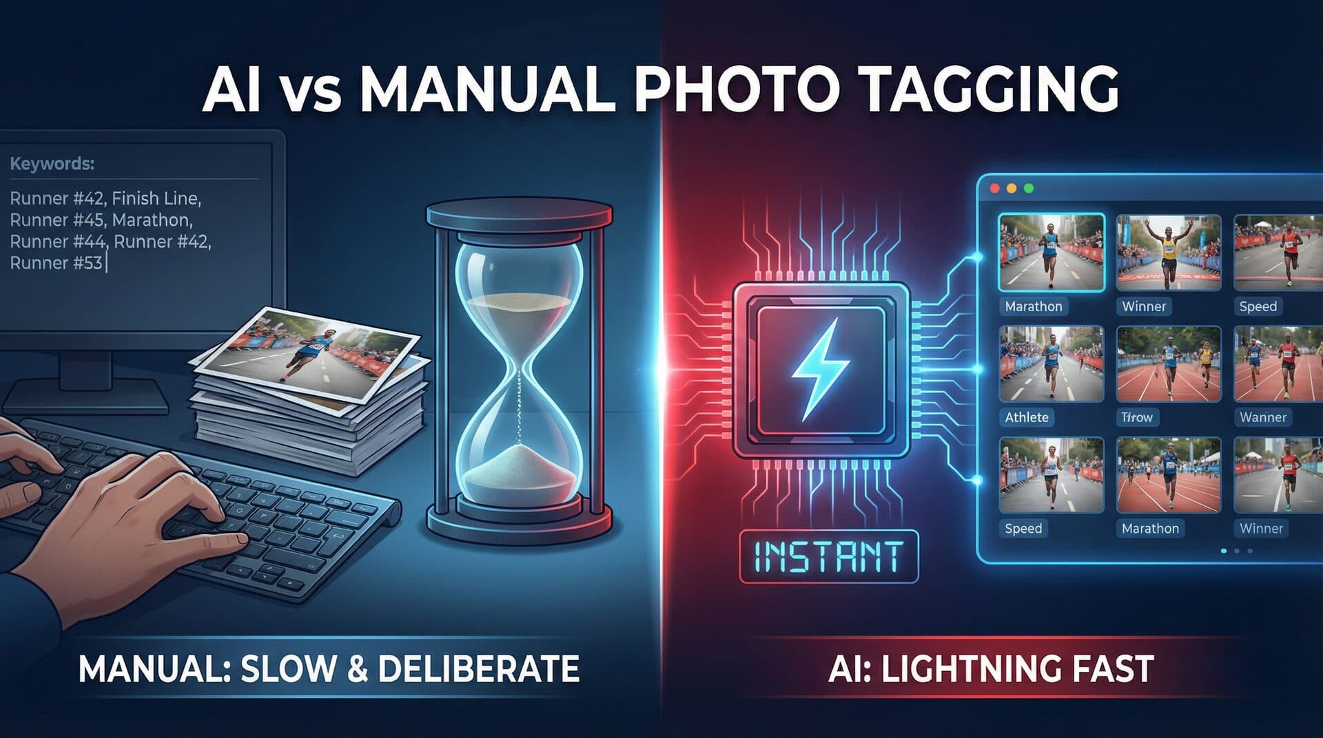 RaceTagger vs Manual Photo Tagging: Time, Cost & Accuracy Compared