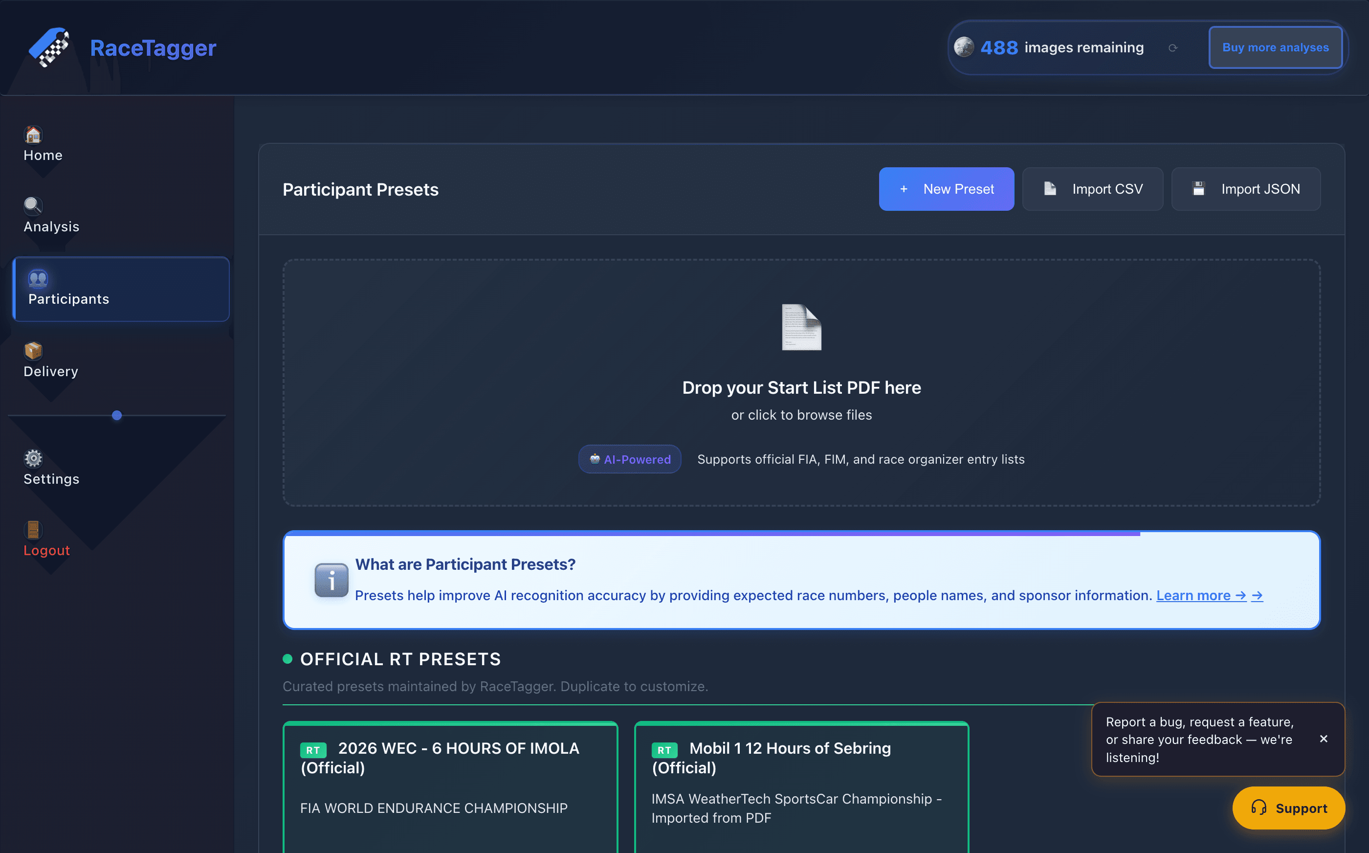 participants screen