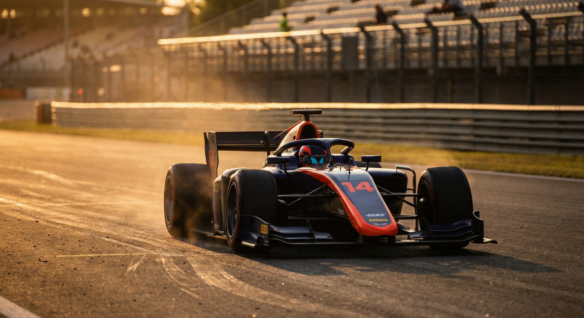 Formula 1 car on track with car number clearly visible on nose cone and sidepod — professional motorsport photography