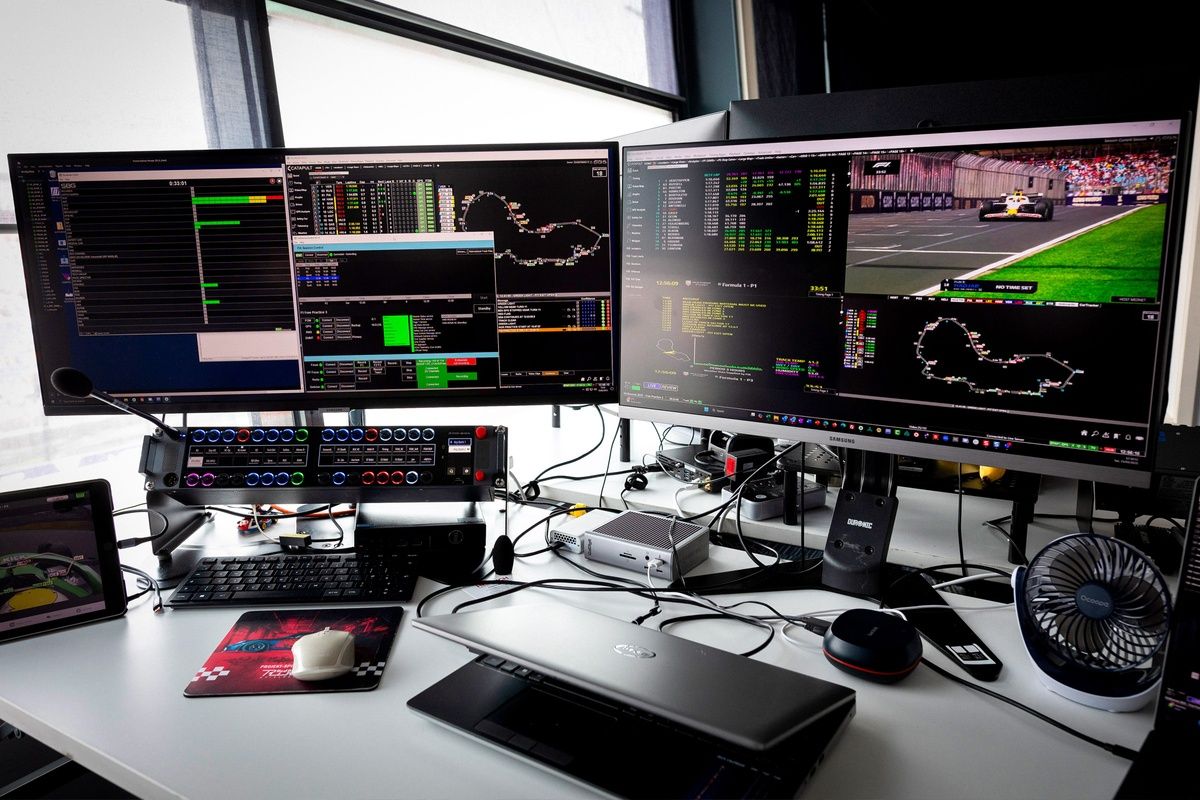 FIA stewards workstation showing RaceWatch race management system